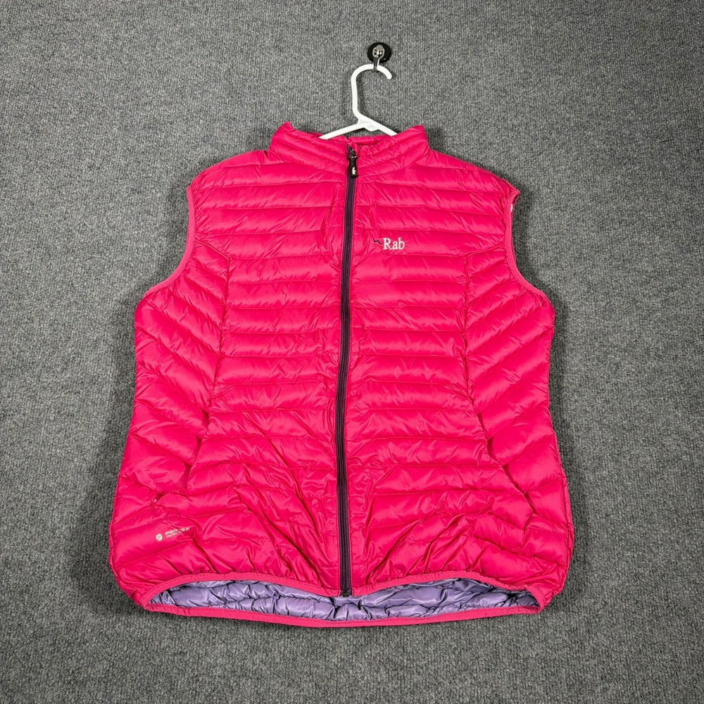 Rab Microlight Down Puffer Vest Womens XL‎ Pink Gilet Pertex Nikwax